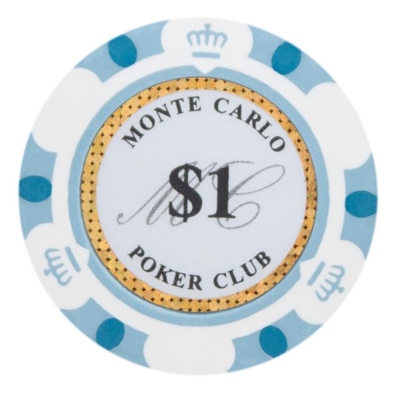 $1 Monte Carlo 14 Gram Poker Chips (25 Pack)