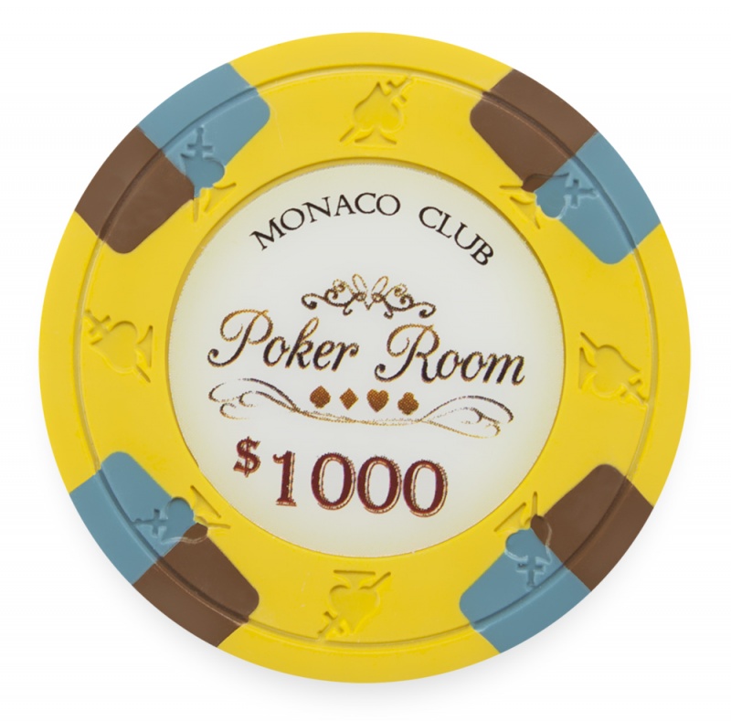 Clay Monaco Club 13.5G Poker Chip $1000 (25 Pack)