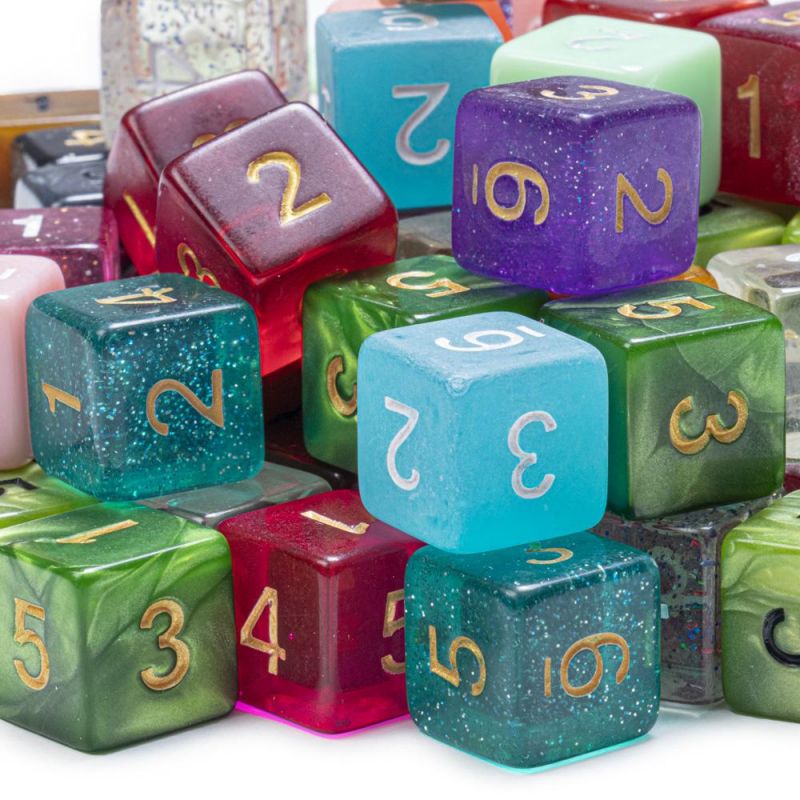100+ Pack Of Random D6 Polyhedral Dice In Multiple Colors