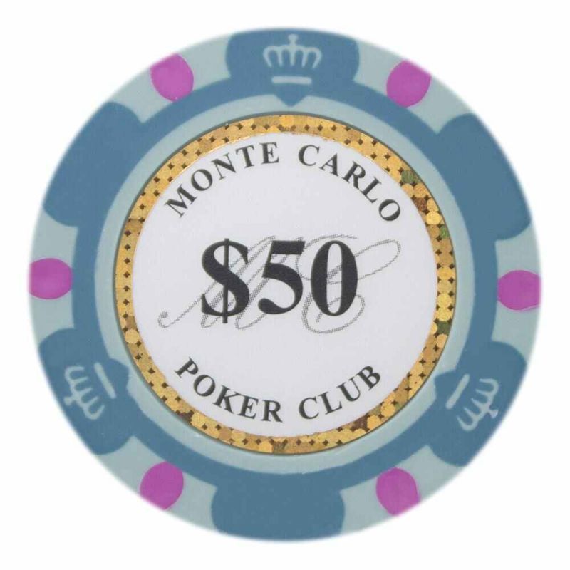 $50 Monte Carlo 14 Gram Poker Chips (25 Pack)