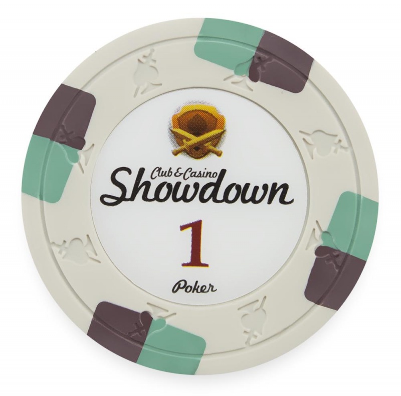 Clay Showdown 13.5G Poker Chip $1 (25 Pack)