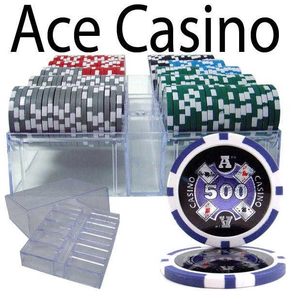 200 Ct - Pre-Packaged - Ace Casino 14 Gram - Acrylic Tray