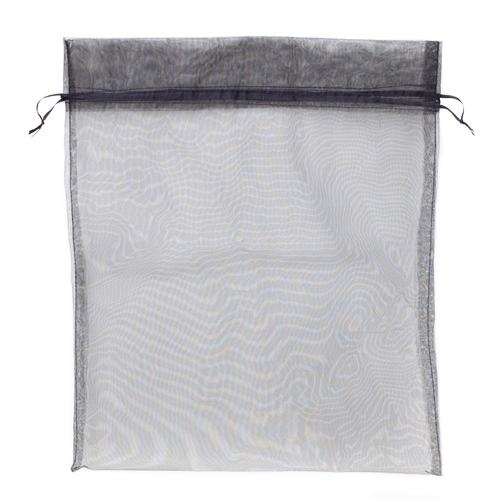Large (12In X 14In) Black Organza Bag With Drawstrings