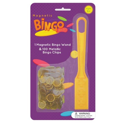 Yellow Magnetic Bingo Wand With 100 Metallic Bingo Chips