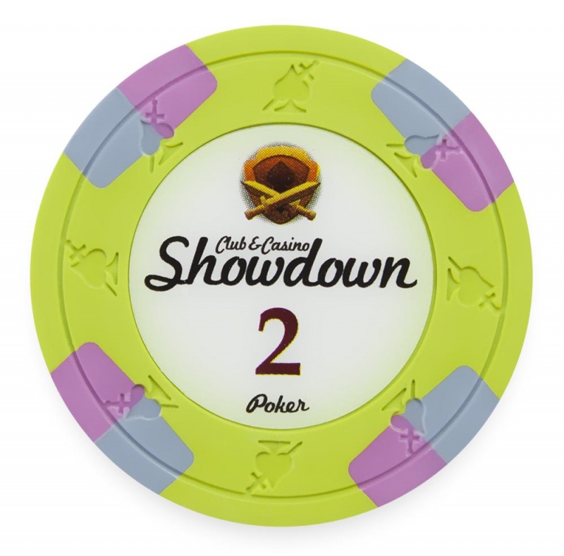 Clay Showdown 13.5G Poker Chip $2 (25 Pack)