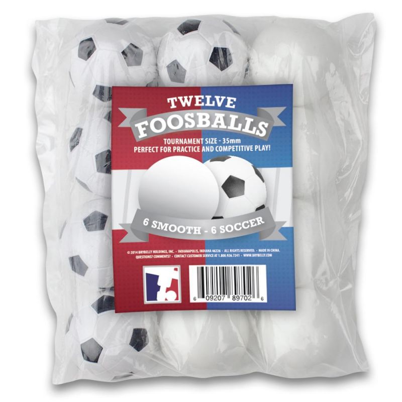 12 Mixed Foosballs, Includes 6 Soccer Style And 6 Smooth