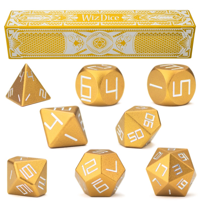 Set Of 8 Dorado Gold Precision Aluminum Polyhedrals