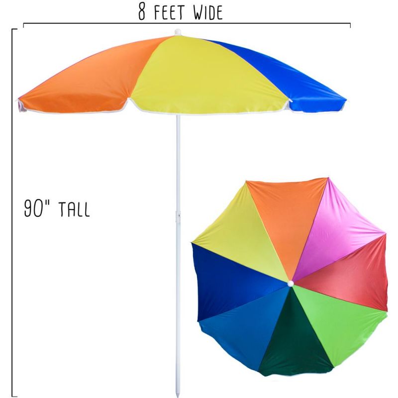 Rainbow Beach Umbrella, 8-Foot
