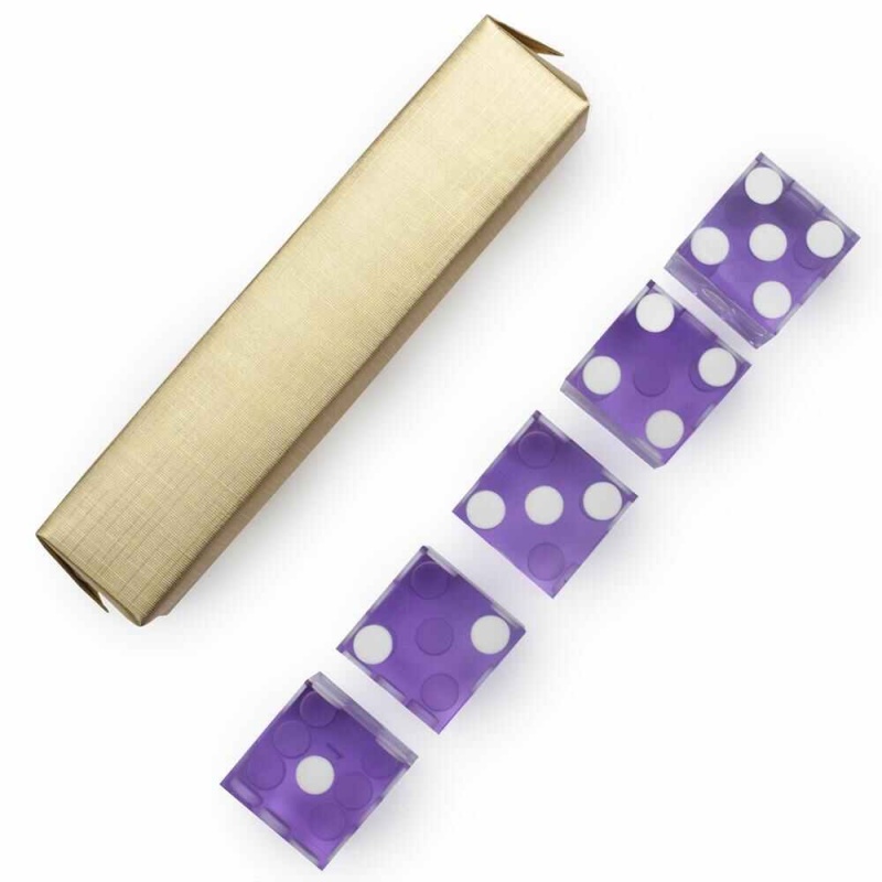 (5) New Violet 19Mm Precision Dice W/Matching Serial #s