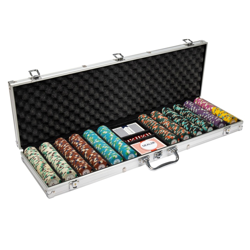 600Ct Claysmith Gaming Poker Knights Chip Set In Aluminum