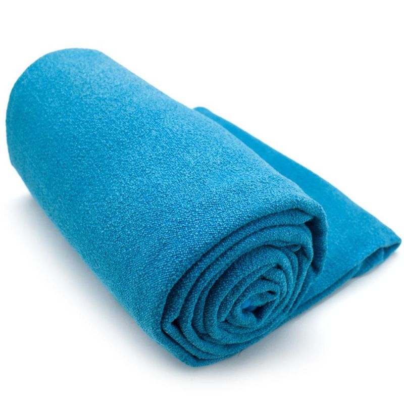 Blue Non-Slip Microfiber Hot Yoga Towel With Carry Bag