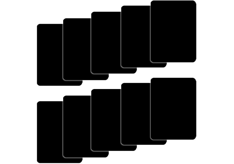 Set Of 10 Black Plastic Poker Size Cut Cards
