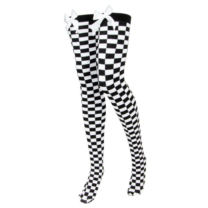 Checkered Thigh High Costume Tights