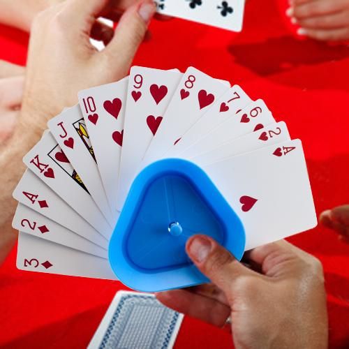 Set Of 4 Triangle-Shaped Hands-Free Playing Card Holders