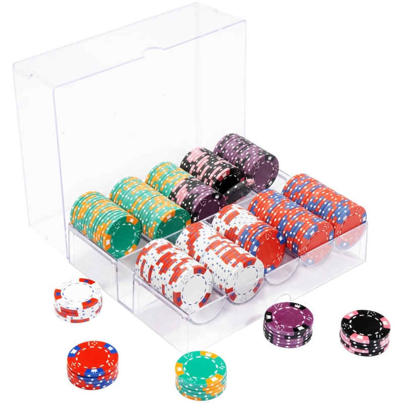 200 Ct - Pre-Packaged - Crown & Dice - Acrylic Tray