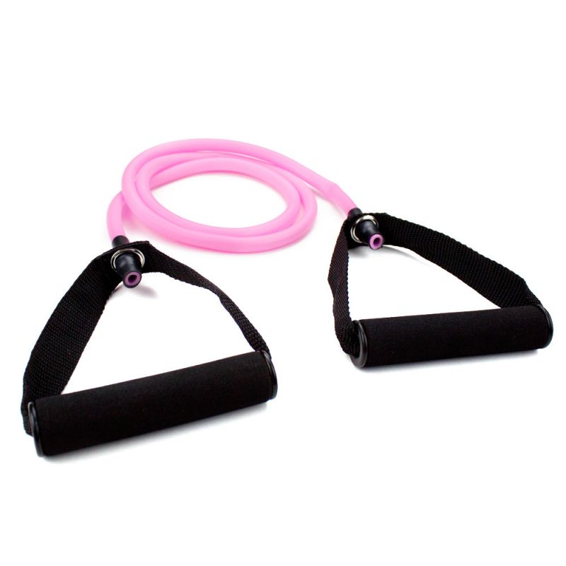4' Pink Medium Tension (12 Lb.) Exercise Resistance Band