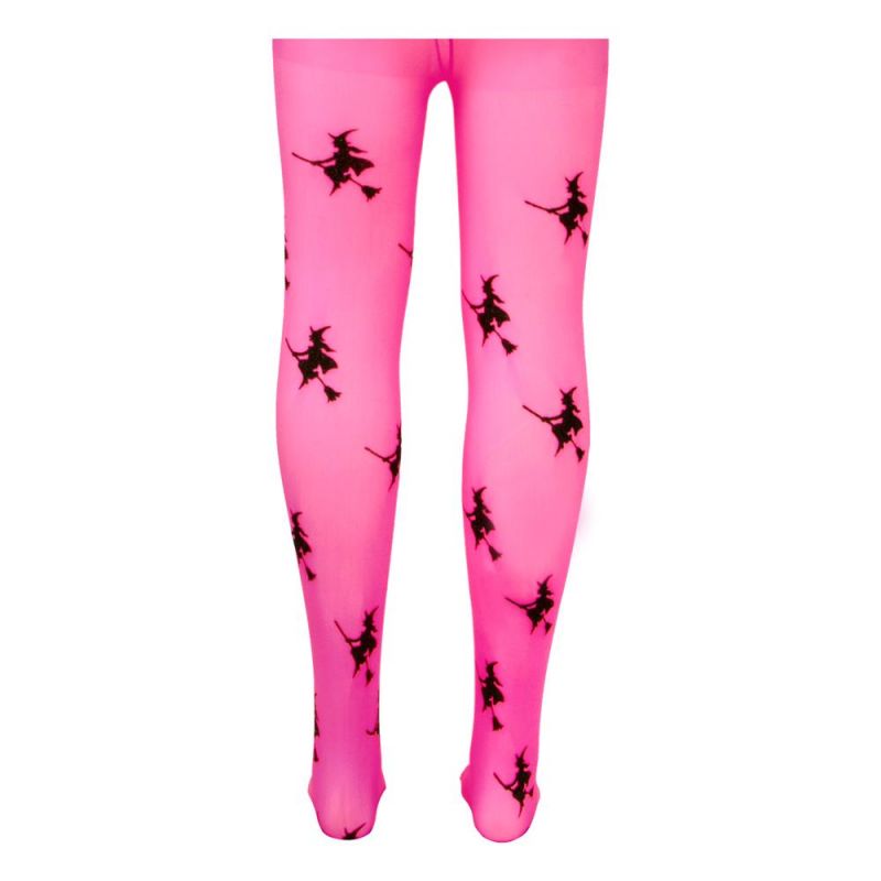 Children's Witch Costume Tights, Pink, m