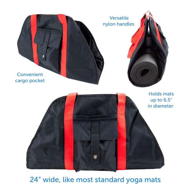 Black Yoga Mat Cargo Carrier With Adjustable Straps