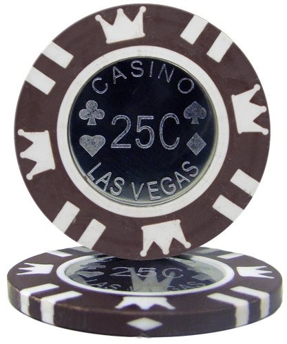 Brybelly Coin Inlay 15-Gram Poker Chips (25-Pack) - Heavyweight Metal Inlay