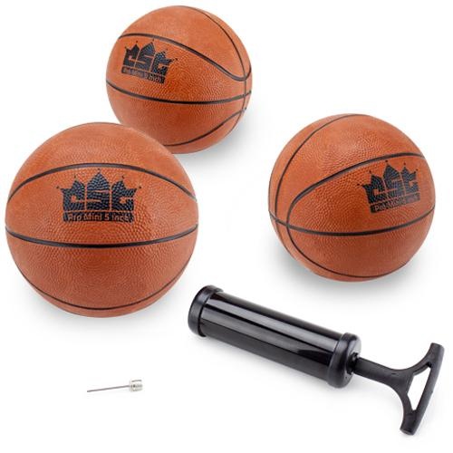 Mini Basketballs, 5-Inch (3-Pack) - Air Pump Included