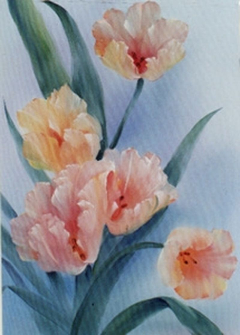 Bob Ross Peachy Tulips