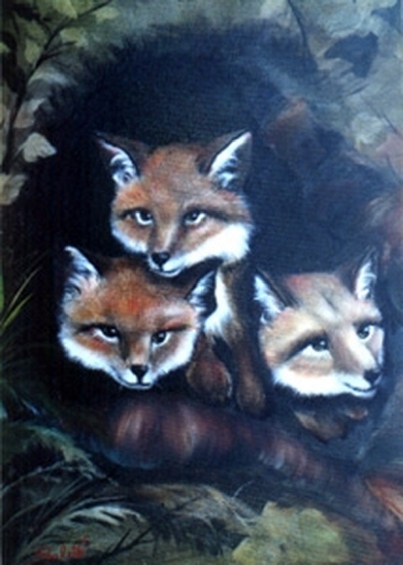 Bob Ross Baby Foxes