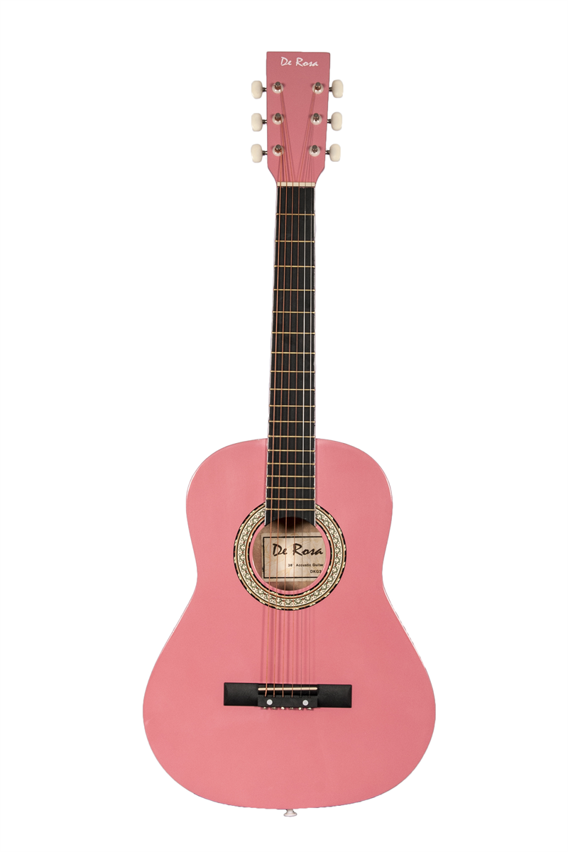 De Rosa Kids Acoustic Guitar Outfit Pink