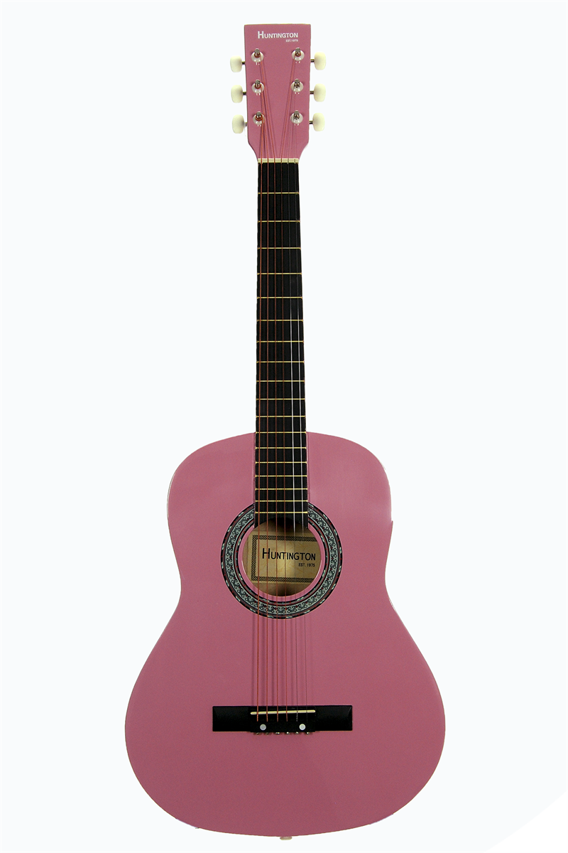 Huntington Kids 3/4 Scale Acoustic Steel String Guitar Pink