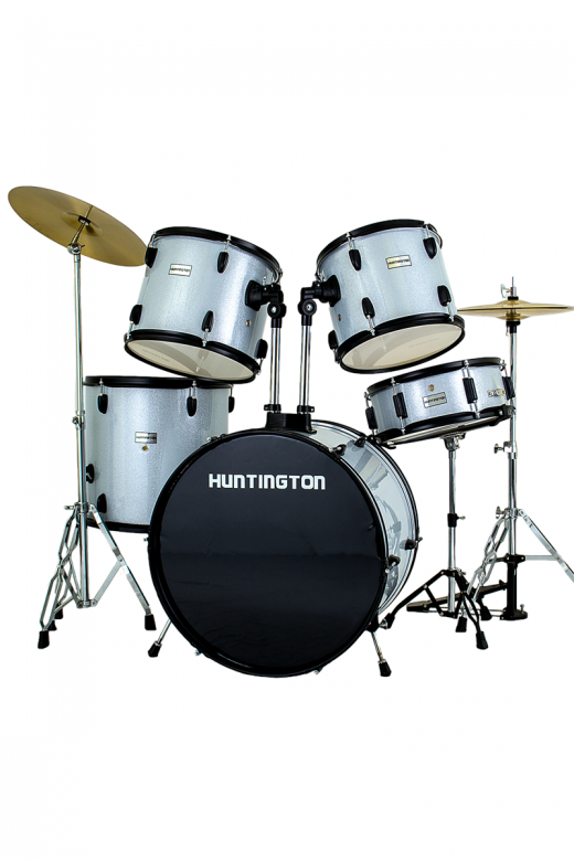 Huntington 5 Piece Drum Kit Sparkle Silver