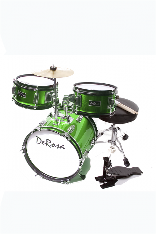 De Rosa 3 Piece 12" Kid's Junior Drum Set Green