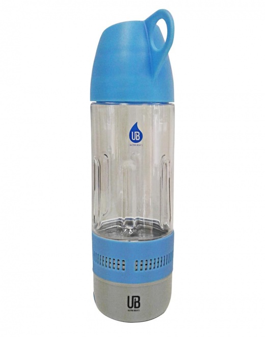 Ultra Beats BC-4100 Sport Water Bottle Bluetooth Speaker Combo with Cup Blue