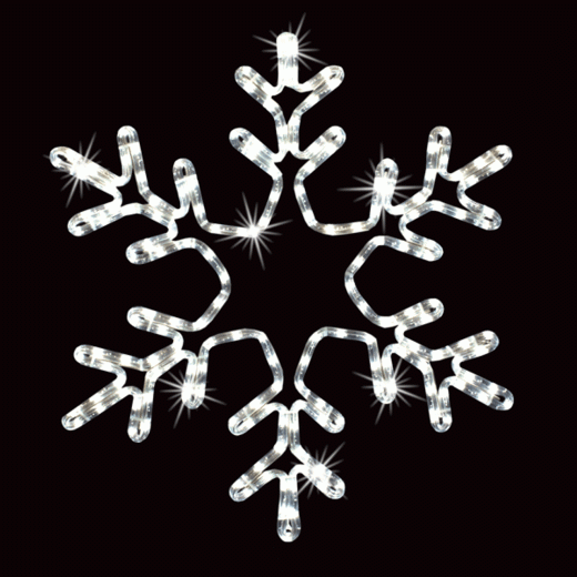 Led Rope Light Snowflake Motif - Twinkling Lighted Silhouette - Cool White - 21 Inch