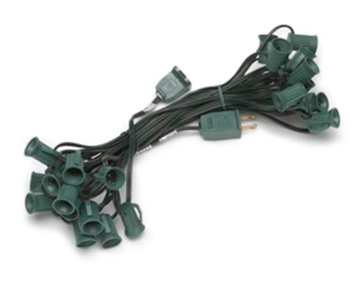 50 Foot C7 Spt2 10 Amp Green String Light - 12 Inch Spacing