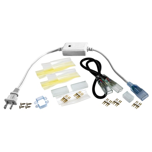 120 Volt SMD 5050 RGB LED Strip Light Accessory Bundle