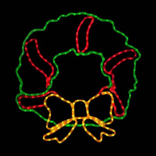 LED Rope Light Holiday Wreath Motif