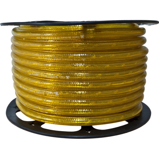 Yellow Incandescent Rope Light - 120 Volt - 1/2 Inch - 150 Feet