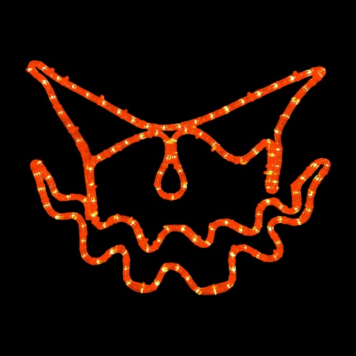 Led Rope Light Halloween Scary Melting Pumpkin Jack-O'-Lantern Face Motif - 20 Inch