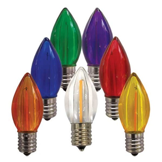 C9 Led Single Filament Bulbs - Christmas Lights - Intermediate E17 - 25 Pack