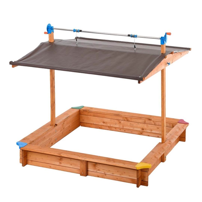 Kids Wooden Sandbox With Cover - Safe, Durable, and Fun Outdoor Play Equipment