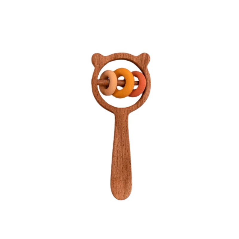 Wooden Bear And Rings Rattle