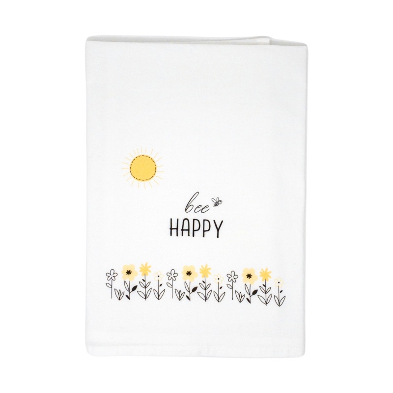 100% Cotton 'Bee Happy' Tea Towel