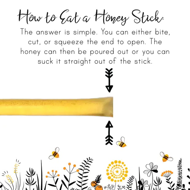 Honey Sticks With Sweet Sayings + Display Jar