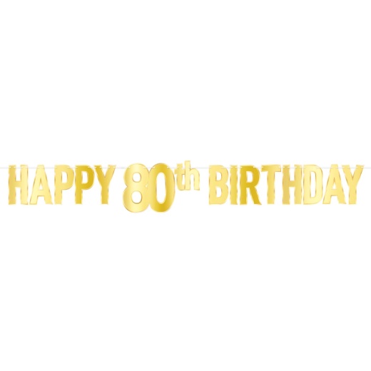 Foil Happy 80th Birthday Streamer