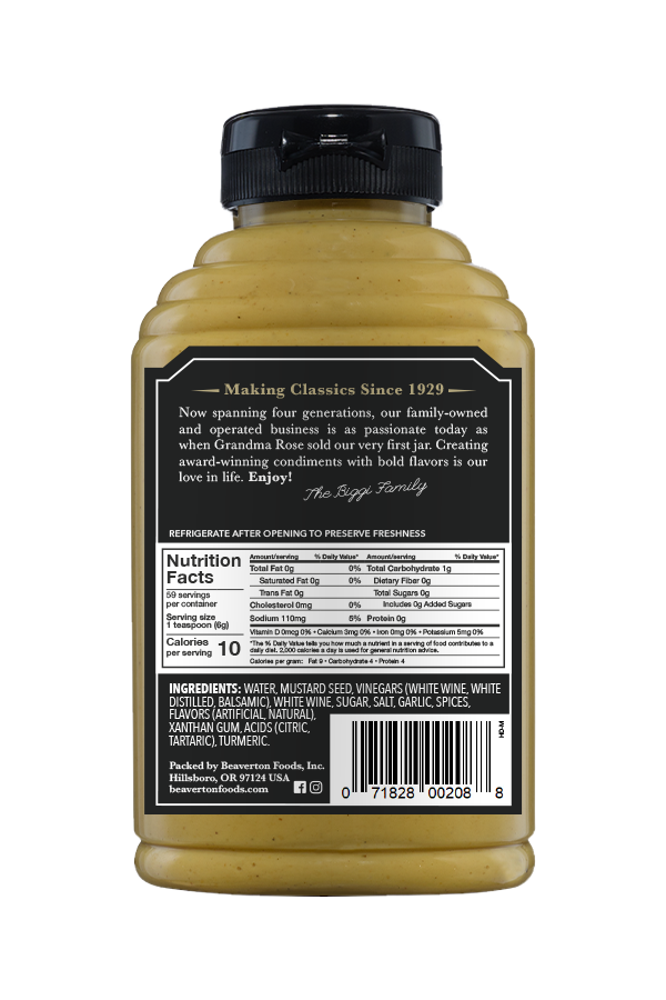 Beaver Dijon Mustard With White Wine (6X12.5Oz)