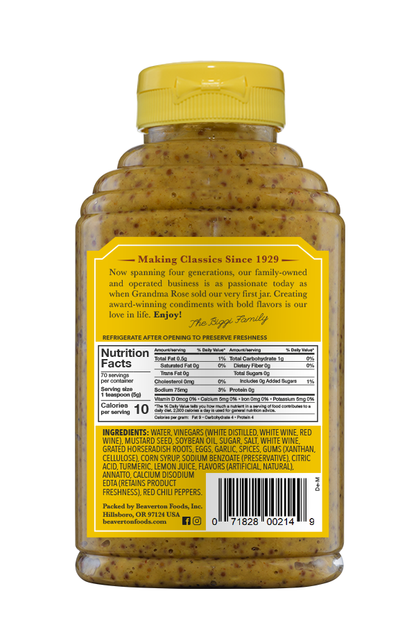 Beaver Deli Mustard (6X12.5Oz)