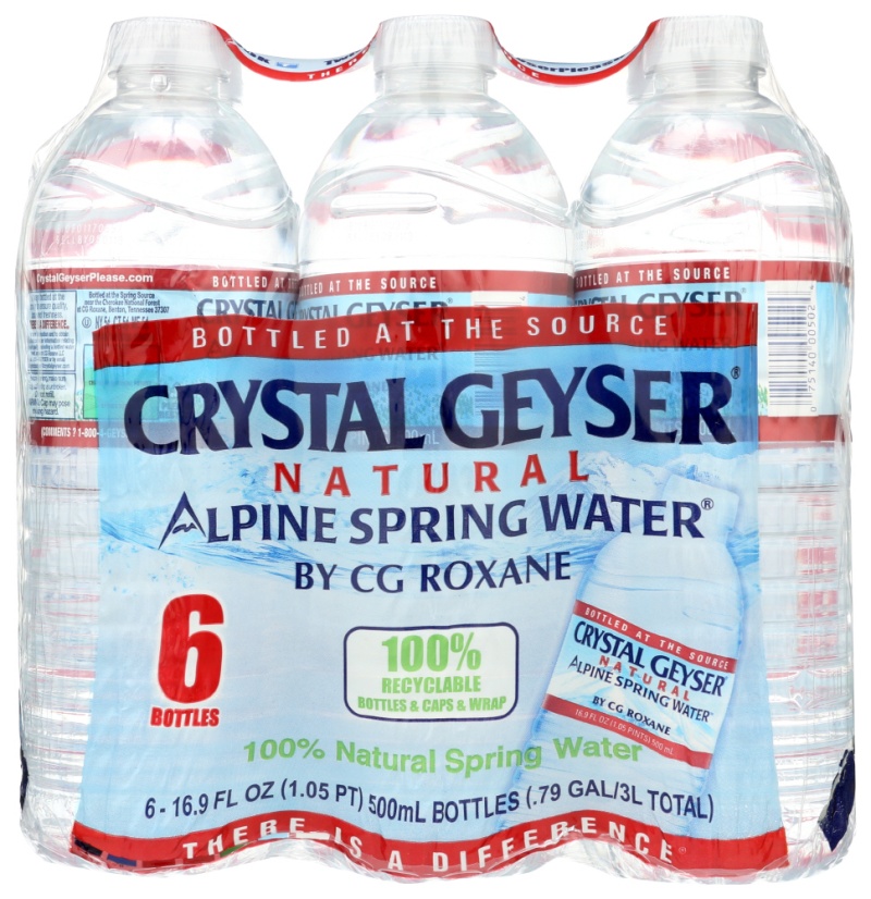 Crystal Geyser Natural Alpine Spring 16.9 Oz. Water Bottles, 24