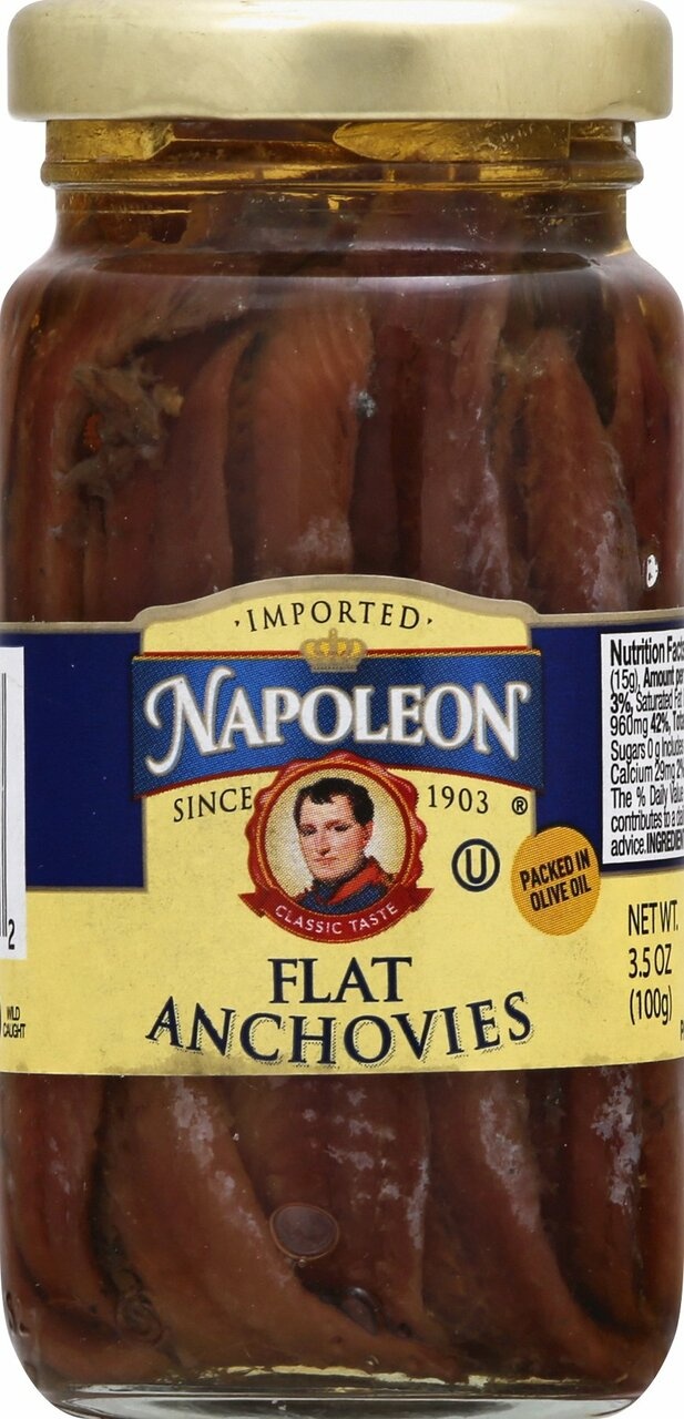 Napoleon Flat Anchovies In Olive Oil Jars (12X3.5Oz)