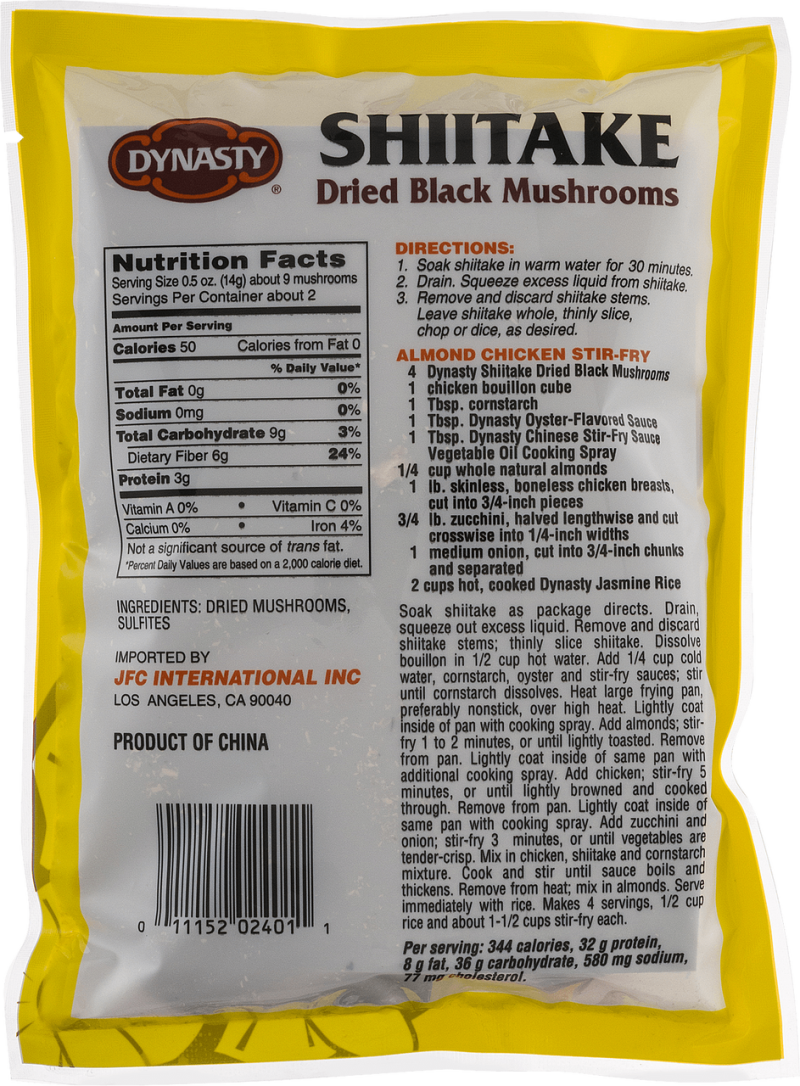 Dynasty Whole Shiitake Mushrooms (12X1oz)