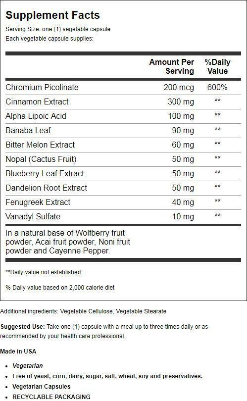 Bio Nutrition Blood Sugar Wellness (60 Veg Capsules)
