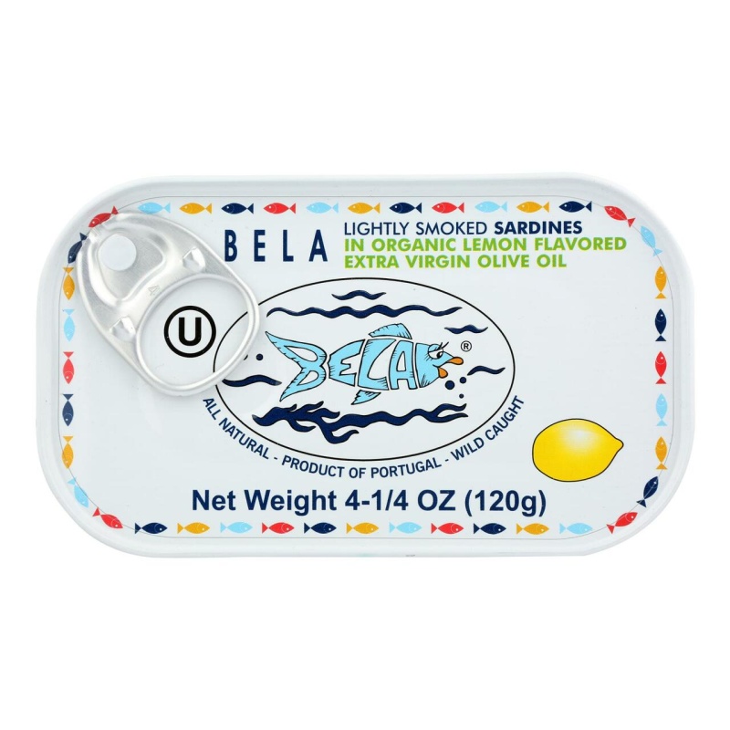 Bela Lightly Smoked Sardine Lemon Flavored Extra Virgin Olive Oil (12X4.25 Oz )